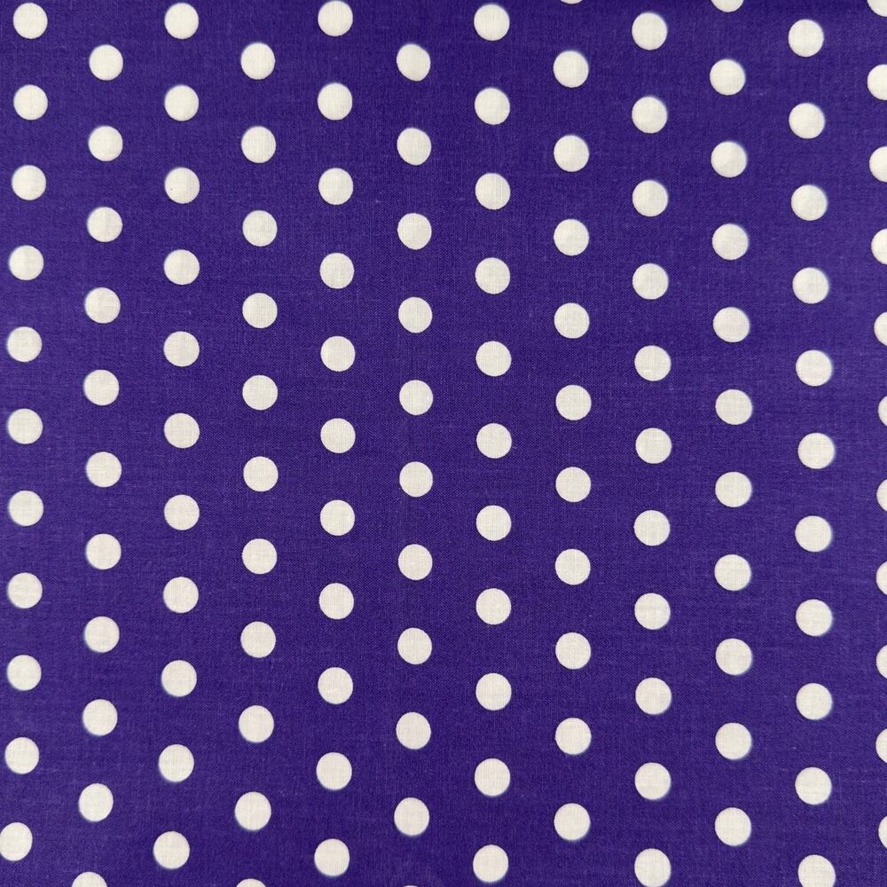 Dark Purple Medium Size Polka Dot Cotton Fabric - 1/2 Yard - Blender, Halloween